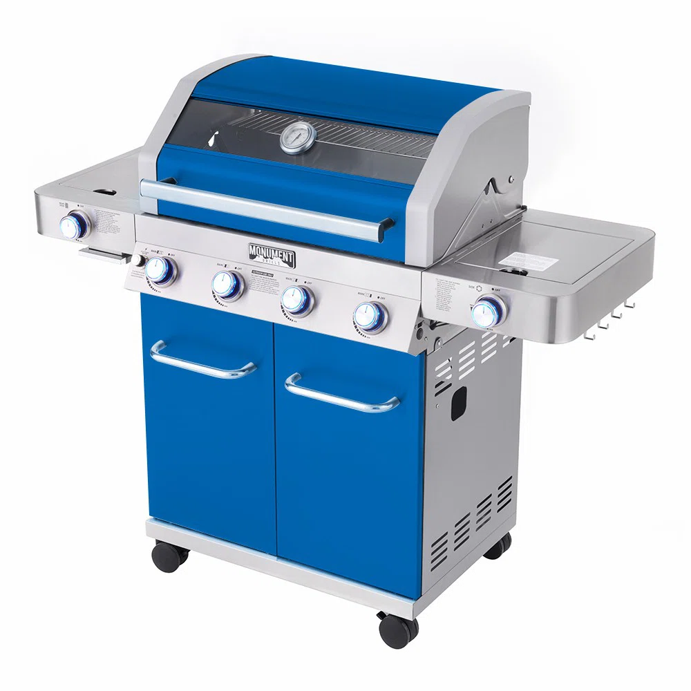 Monument4-BurnerLiquidPropane72000BTUGasGrillStainlesswithSideSideSearBurner-2