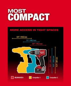 Milwaukee 2903-20-48-11-1835 M18 FUEL 18V Lithium-Ion Brushless Cordless 1/2 in. Drill/Driver with High Output CP 3.0 Ah Battery